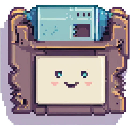 Happy floppy disk emoji