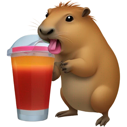 ￼Capybara drinking juice emoji