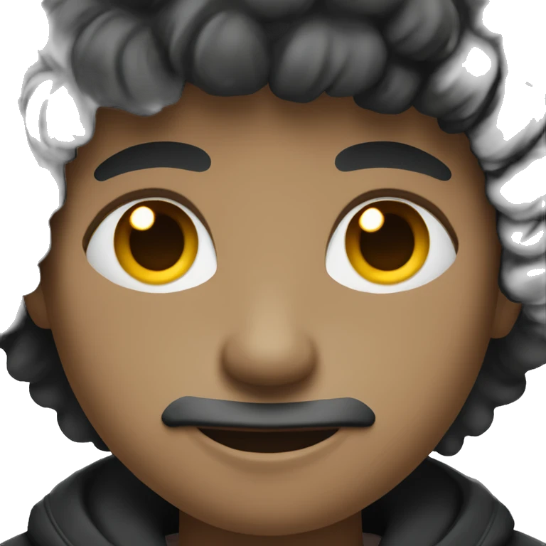 garçon noir avec un afro emoji