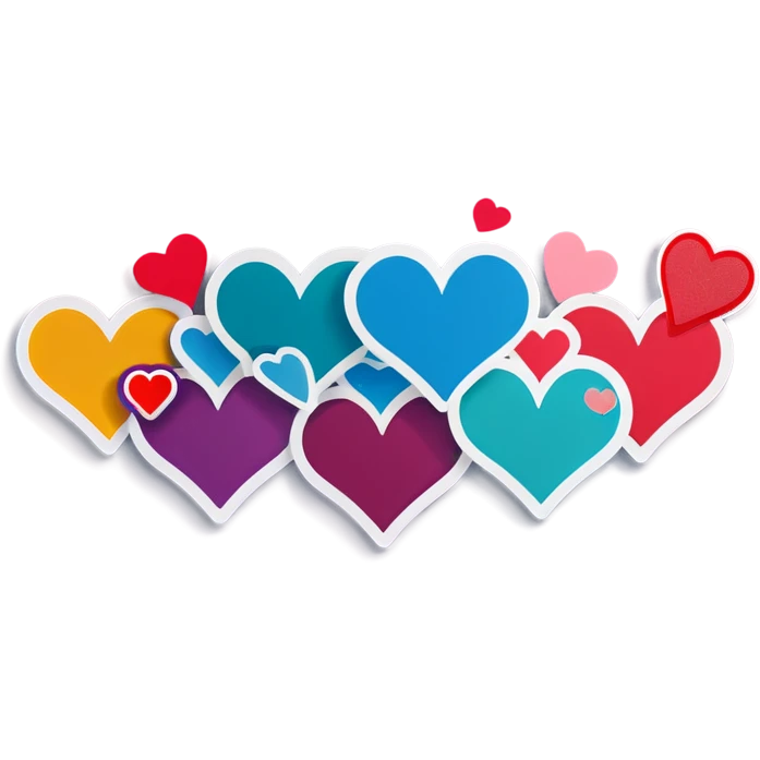 7 Heart's in a single line
 emoji