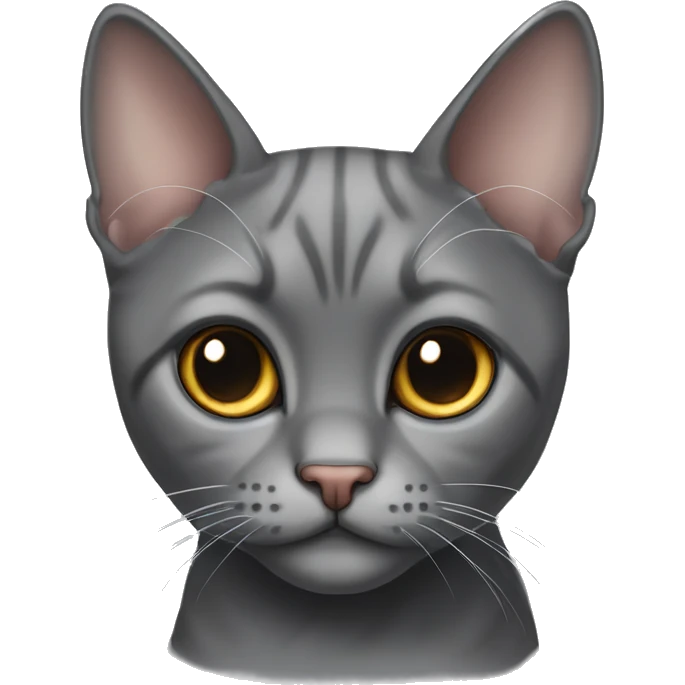 Dark gray scotish fold with ears cat and colour point cat emoji