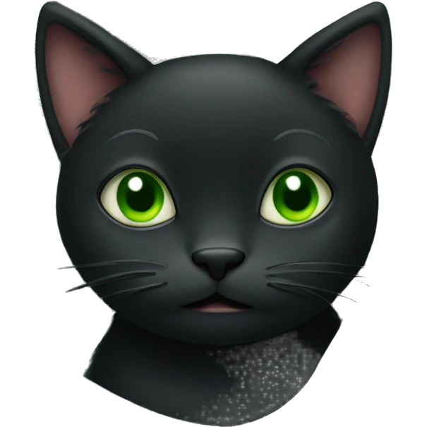 Christmas Black cat cozy in blanket with green eyes emoji