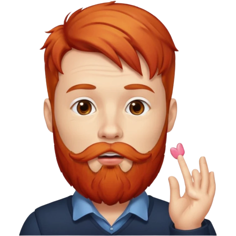 Man with red beard, blow kiss  emoji