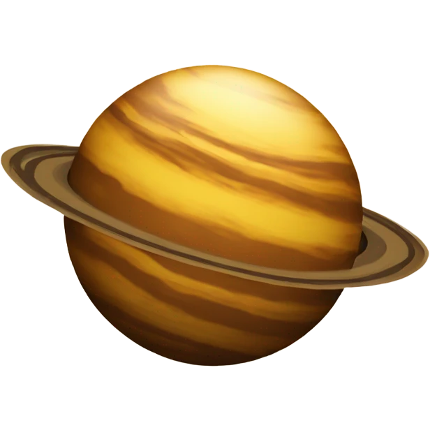 planet yellow and brown with circles emoji