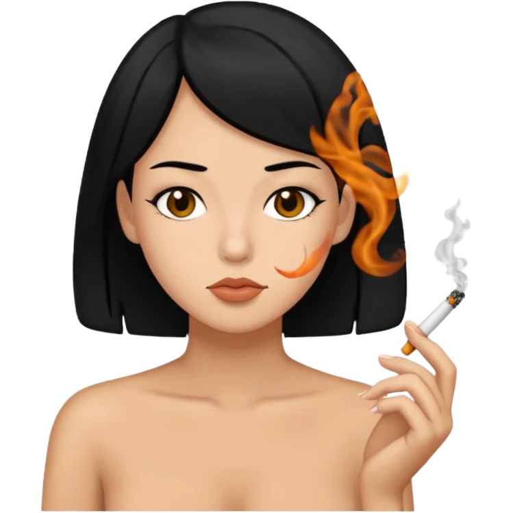 Has una persona fumando, Que tenga pelo negro  emoji