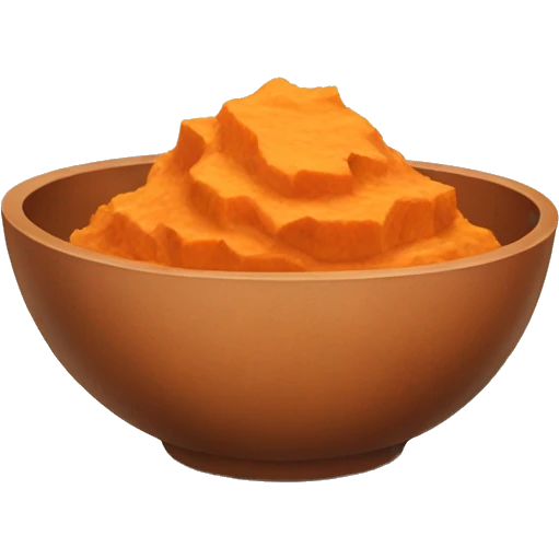 mashed sweet potatoes in a bowl emoji