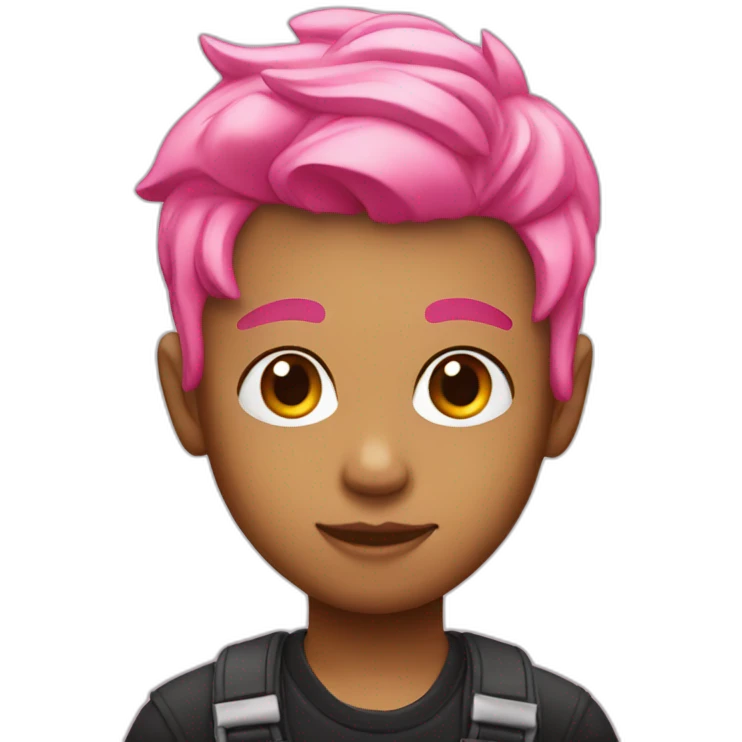 A boy has tattoo and a pink hair emoji