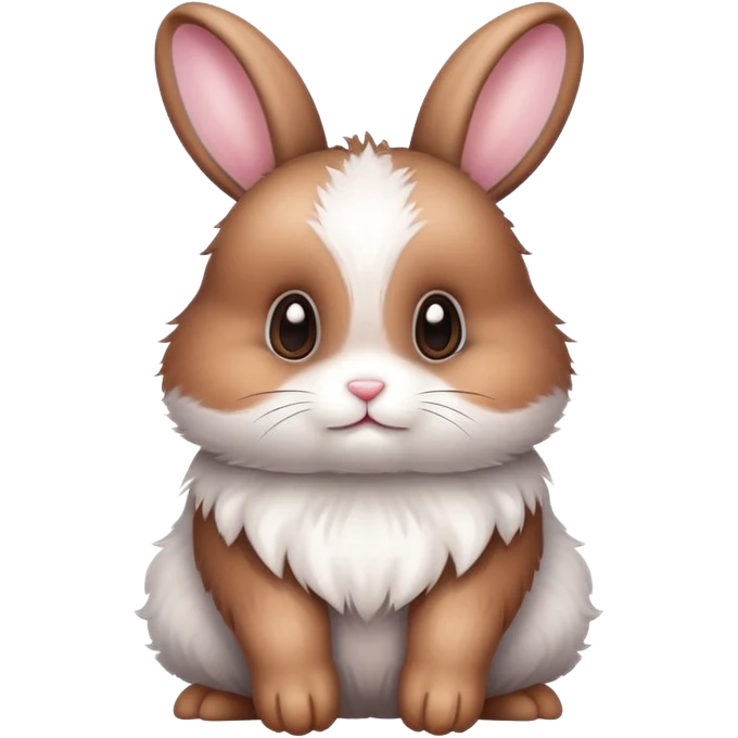 A super cute bunny brown and white emoji