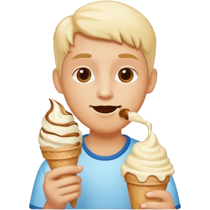 A person getting a ice cream emoji