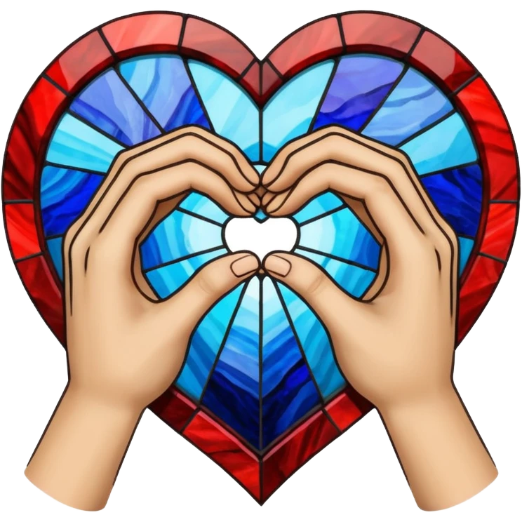 Manos de corazon de colores emoji