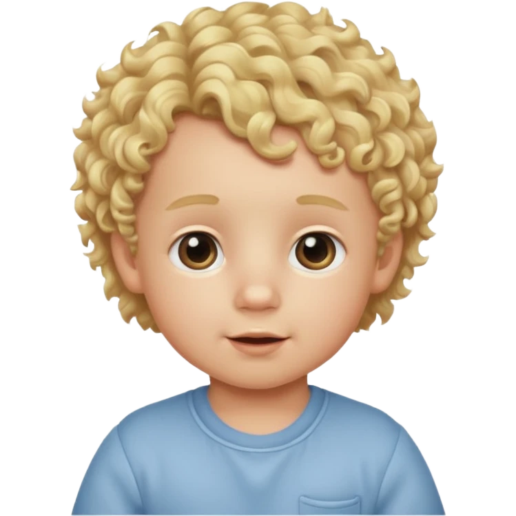 Make a cute baby boy with blonde curly hair  emoji