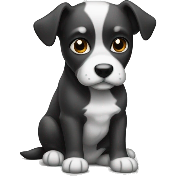 Cachorro preto e branco  emoji