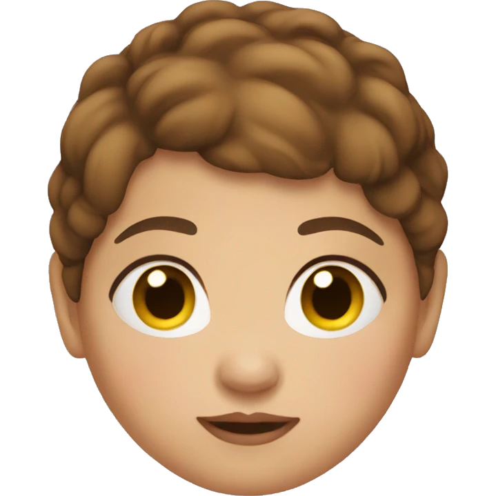 fat girl brown hair emoji