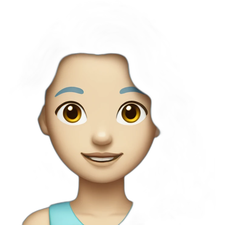 merlion woman light blue hair emoji