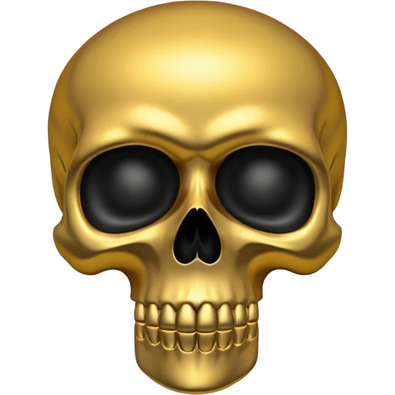 💀 gold skull bottom half and black top half  emoji
