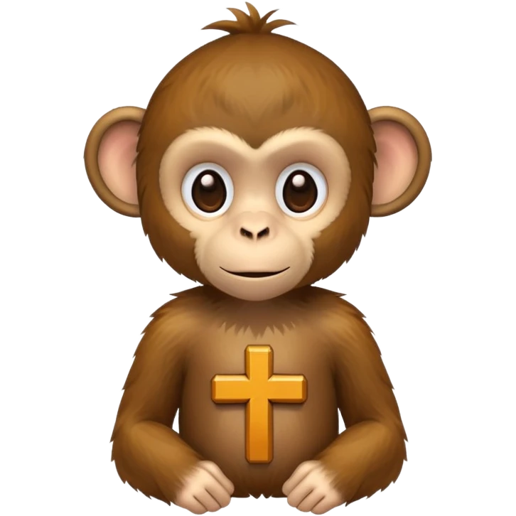 monkey with a cross on its shirt emoji