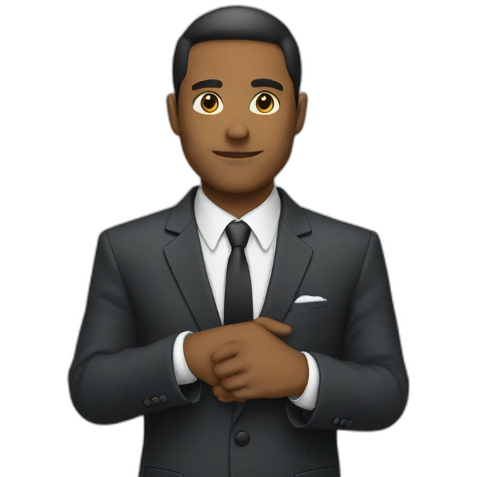 MAN IN SUIT STOP HAND emoji