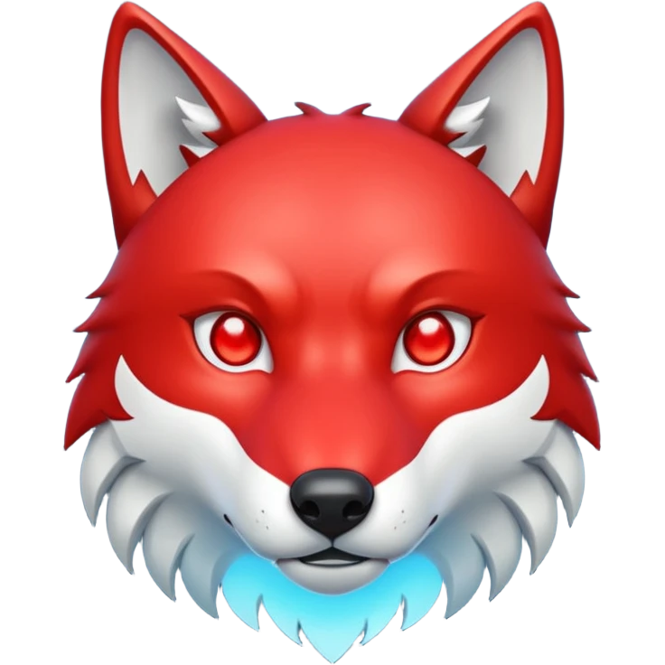 A red rounded square emoji divided in half vertically: on the left, a small red cyber wolf head with glowing eyes in futuristic style; on the right, a bold white capital letter C. Flat emoji design, shiny lighting like 🅱️ emoji, transparent background, inspired by the Cyberwolves logo. emoji