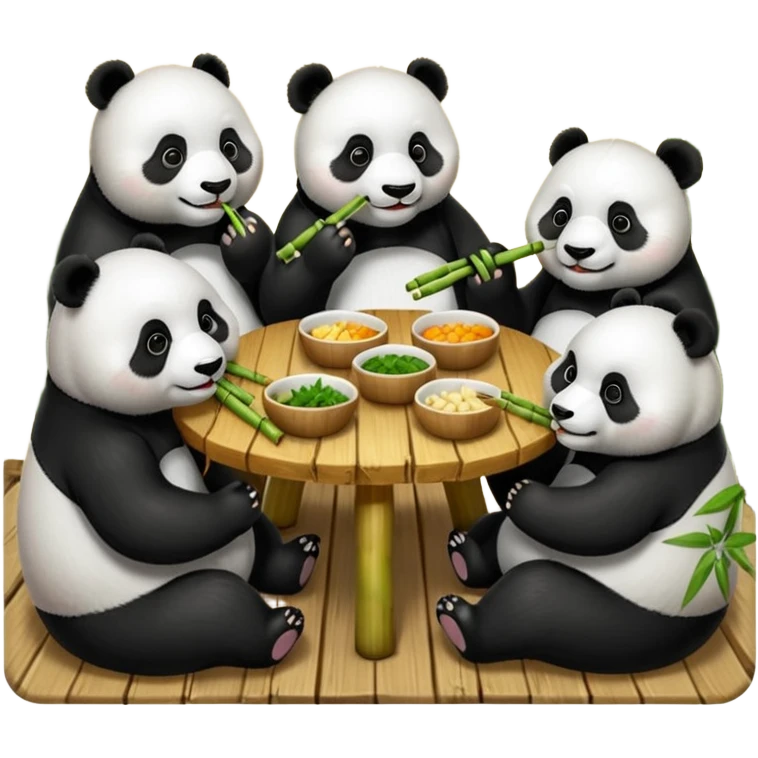 famille panda à table emoji