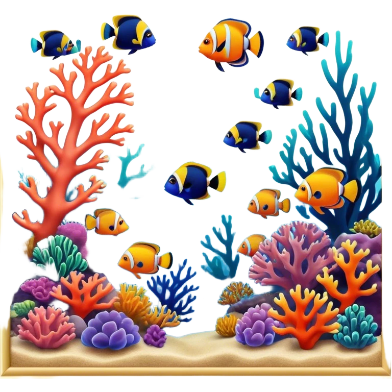 Great Barrier Reef Landmark Emoji – Featuring colorful coral formations and tropical fish. emoji