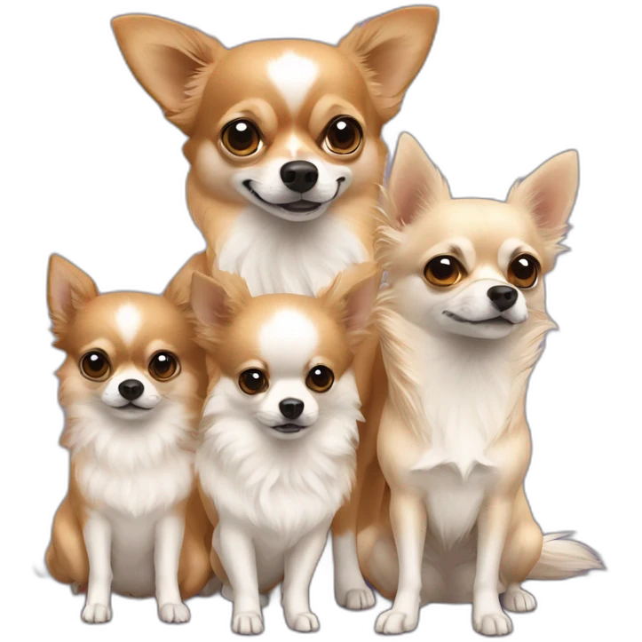 2 chihuahuas with a spitz-Pomeranian  emoji