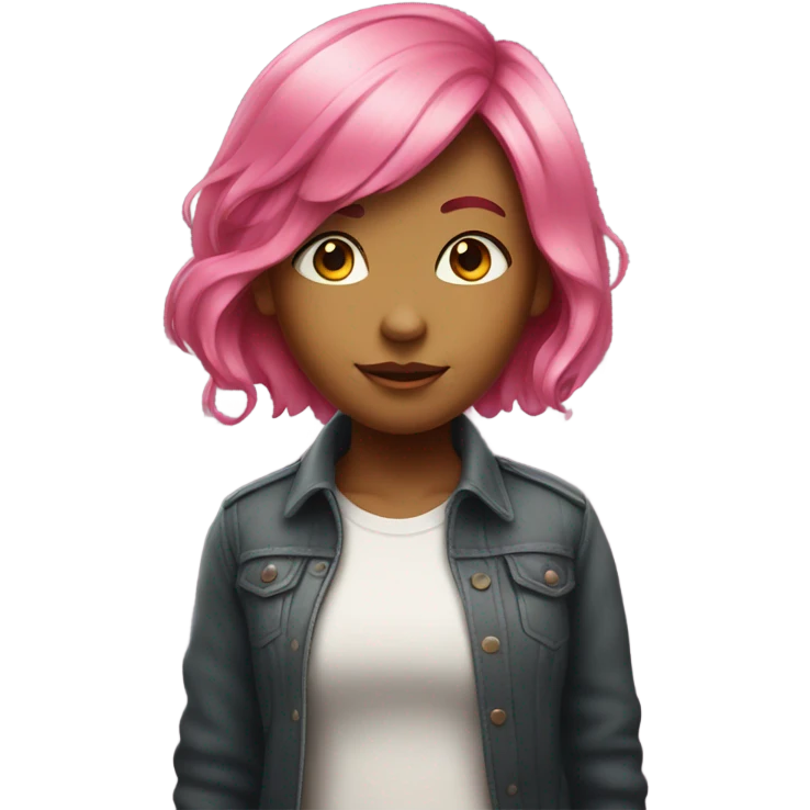 Pink hair girl proud emoji