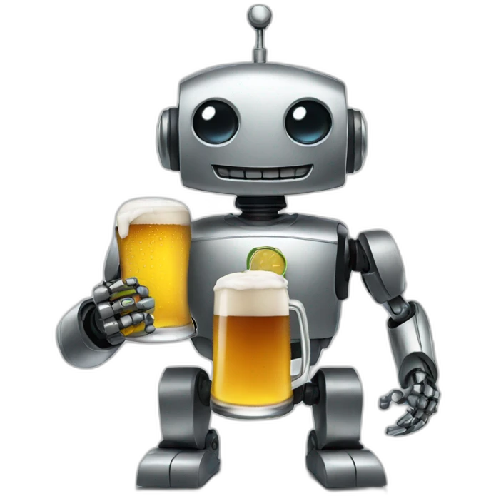 Robot with beer emoji