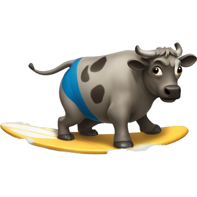 Una vaca surfeando emoji