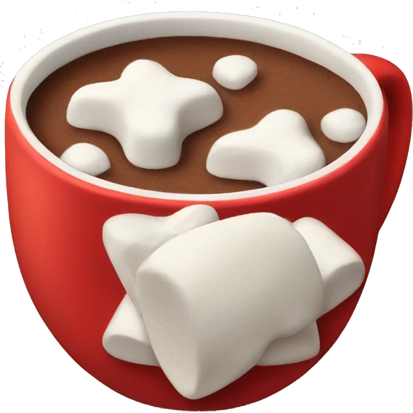 A red cup of cocoa and mallows emoji