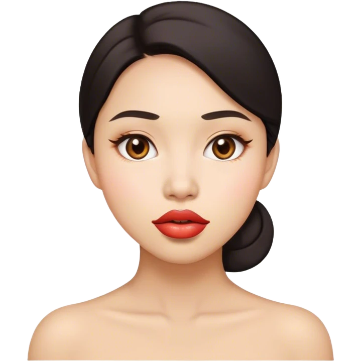 woman with big lips and brown asian eyes  emoji
