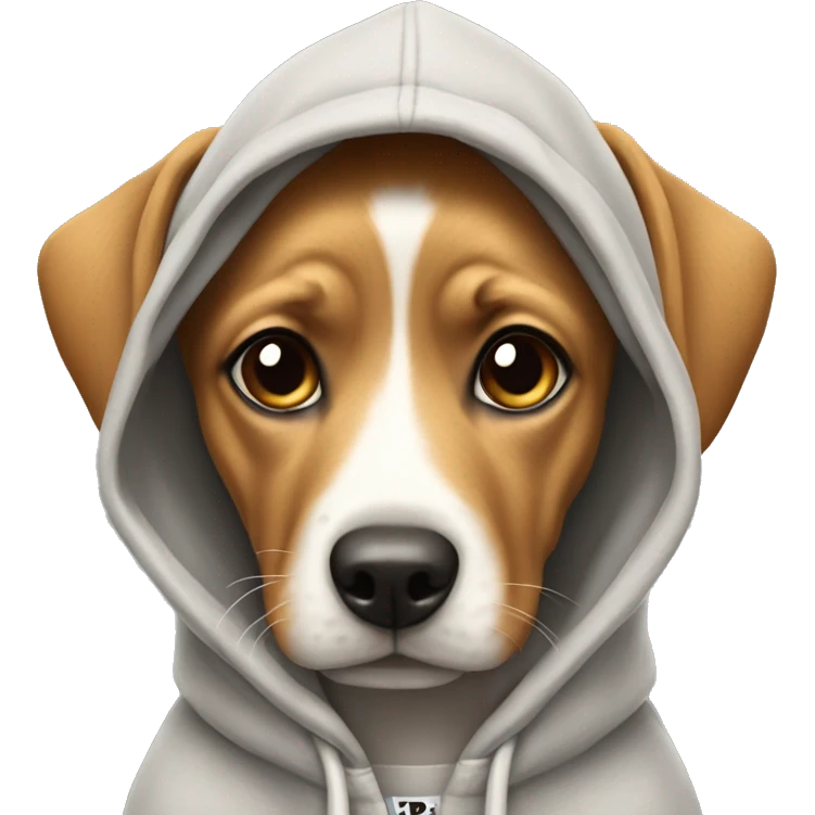 Dog wearing a hoodie ￼ emoji