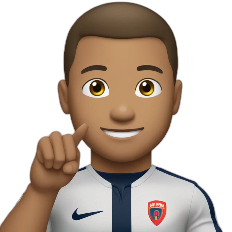 mbappe saying yes with hand emoji