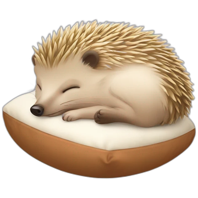 cute-sleep-hedgehog-on-his-pillow emoji