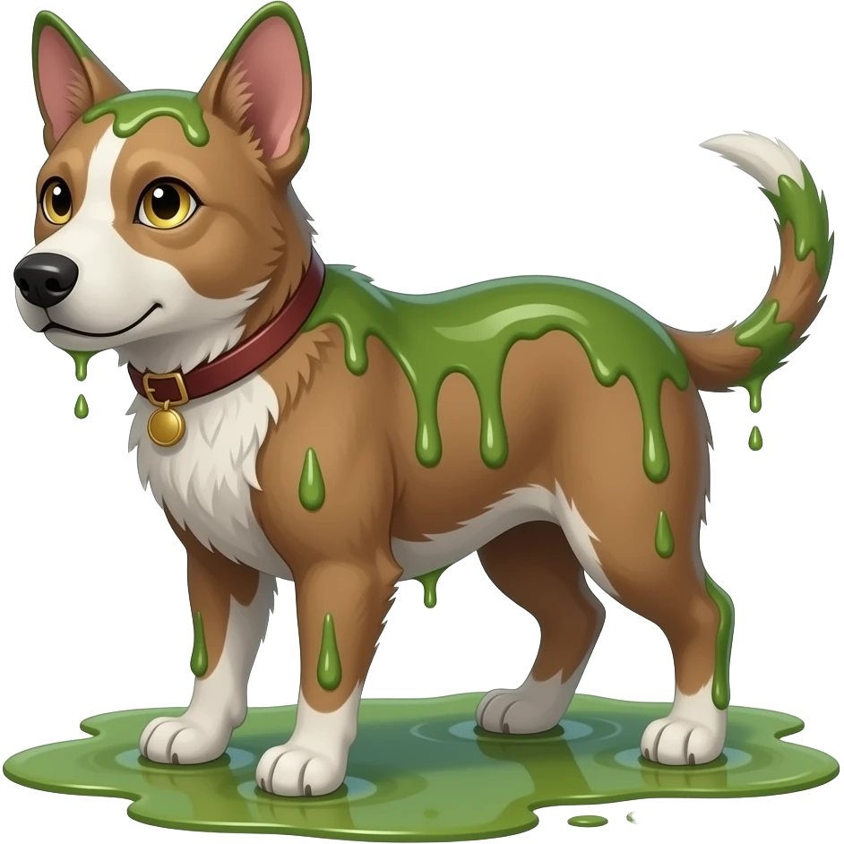 Oily swampy wet animal-hybrid-canine-feline-dwarf-munchkin-rodent-hybrid-animal, full body emoji