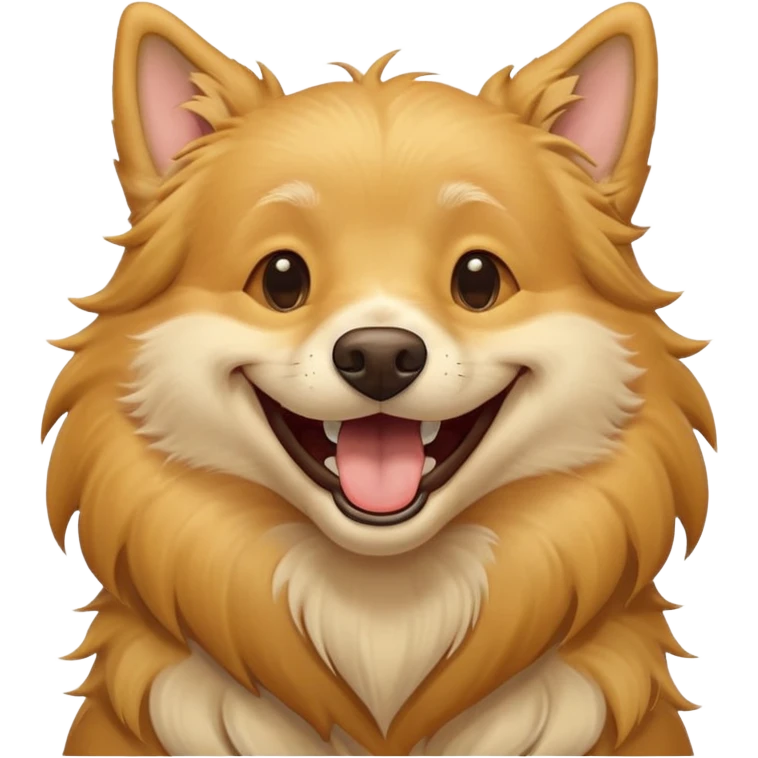A happy laughing dog with tiers of laugh emoji