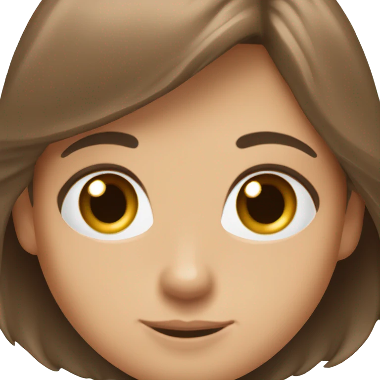 Gruid Brown Hair and Brown Eyes ￼ Straight long Heart emoji