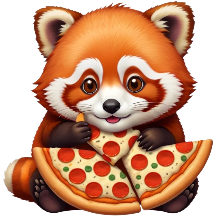 red panda eating pizza  emoji
