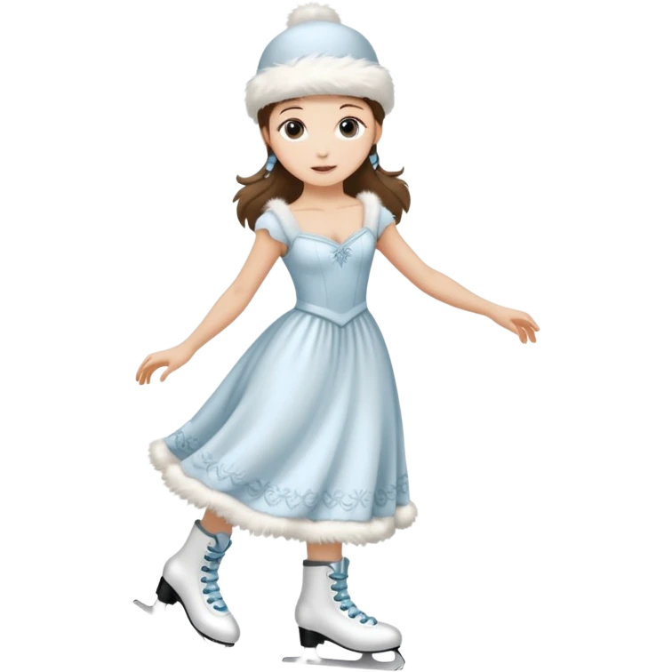 Victorian ice skater emoji