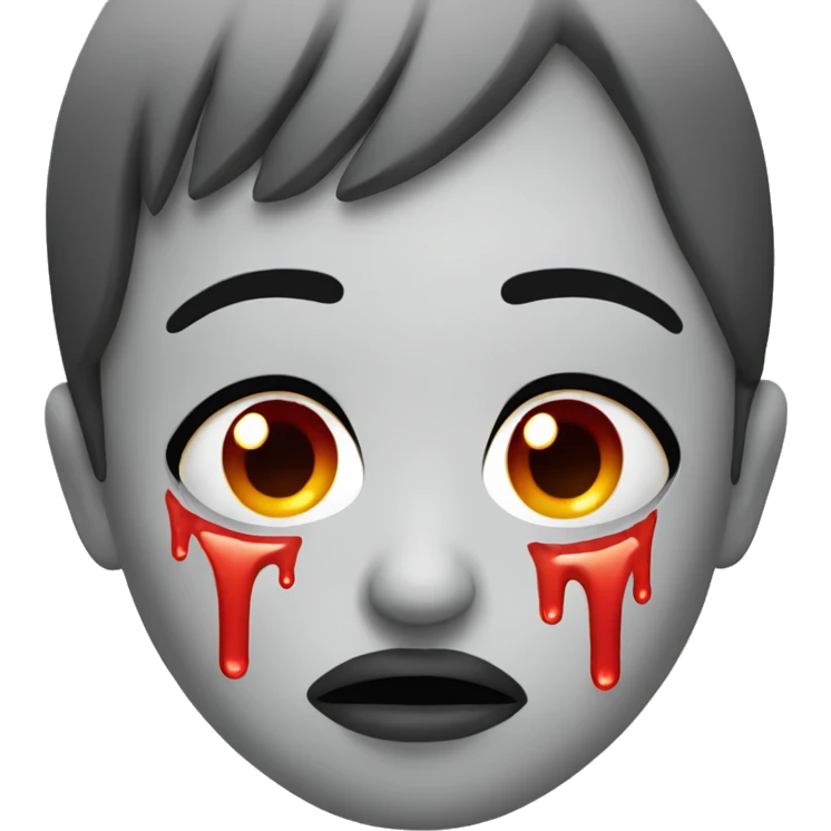 Red tears streaming down face emoji