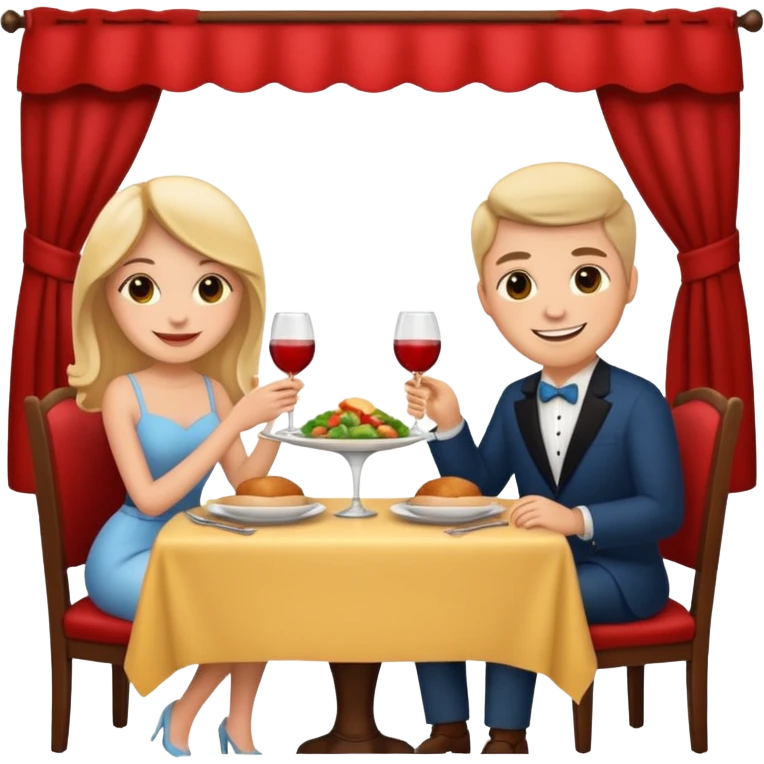apple style emoji, couple having a romatic dinner date at home emoji