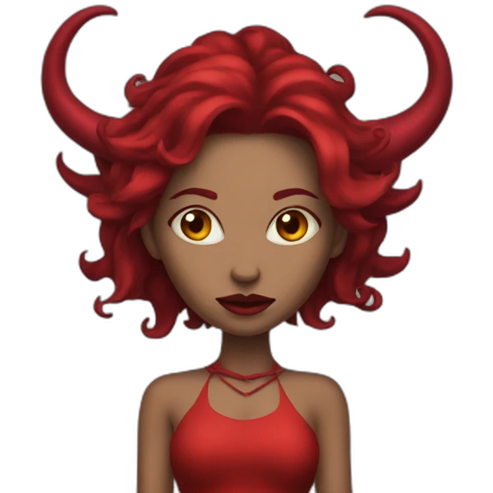 Lady demon red emoji