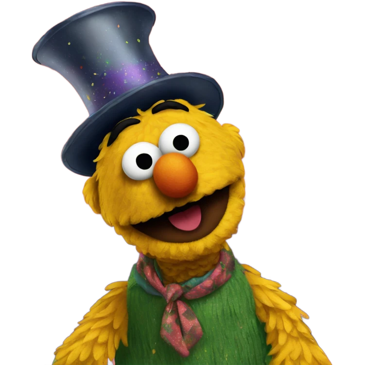 Bert Sesame Street happy new year emoji