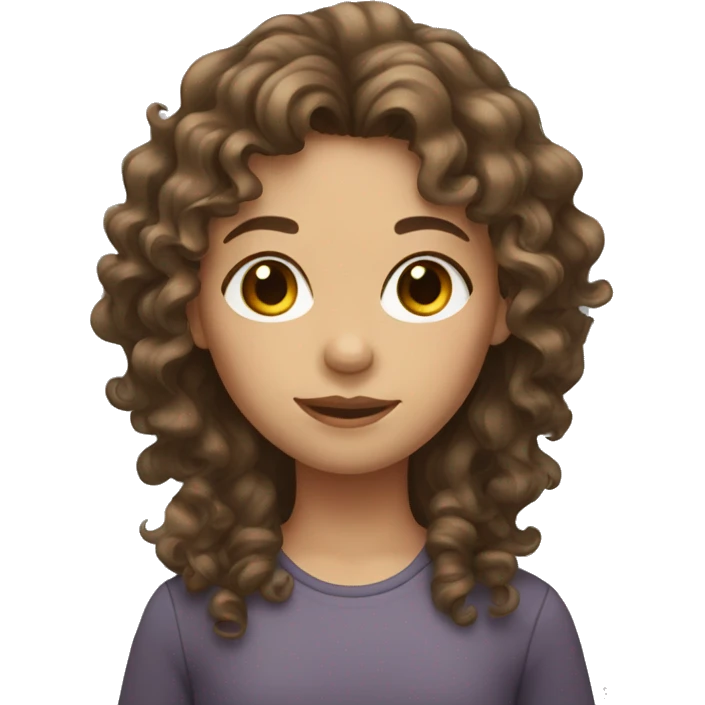 Girl with curly/wavy brown hair emoji