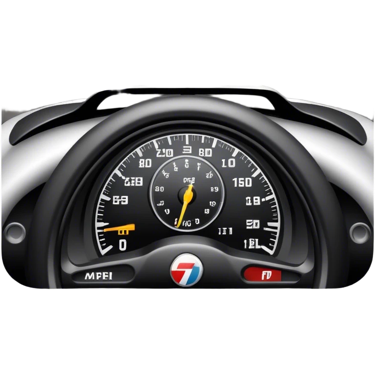 An icon showing a racing game interface, inspired by Grand Turismo. The design features a garage with a selection of high-performance cars, along with race track visuals in the background. Speedometer, lap timer, and other HUD elements add to the excitement. Transparent background emoji