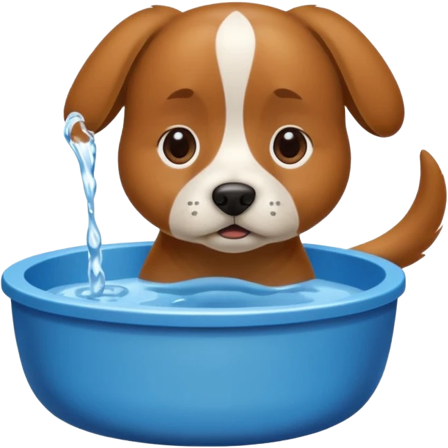 Dog, water bowl emoji