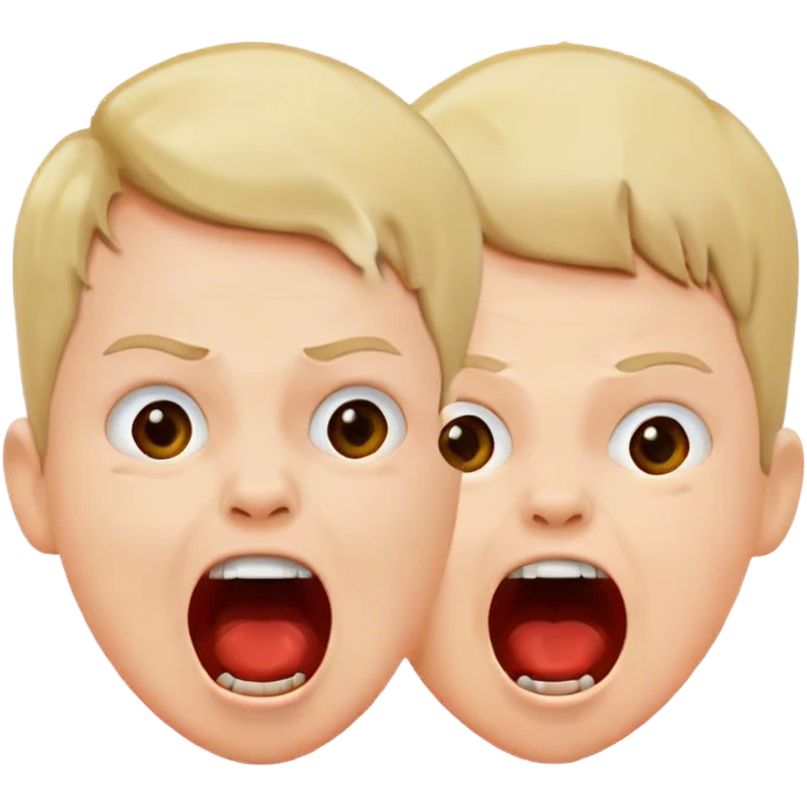 two children scream loudly emoji