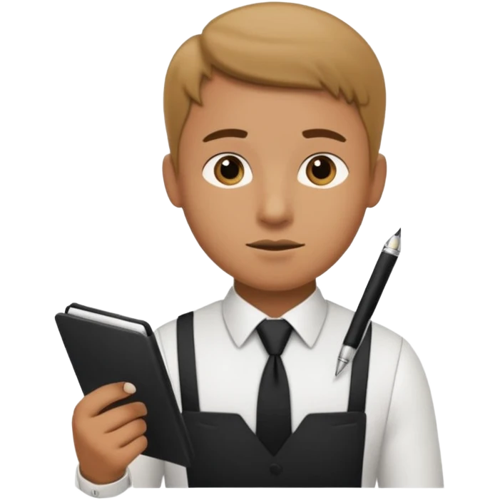 Waiter asking for what you want to eat emoji