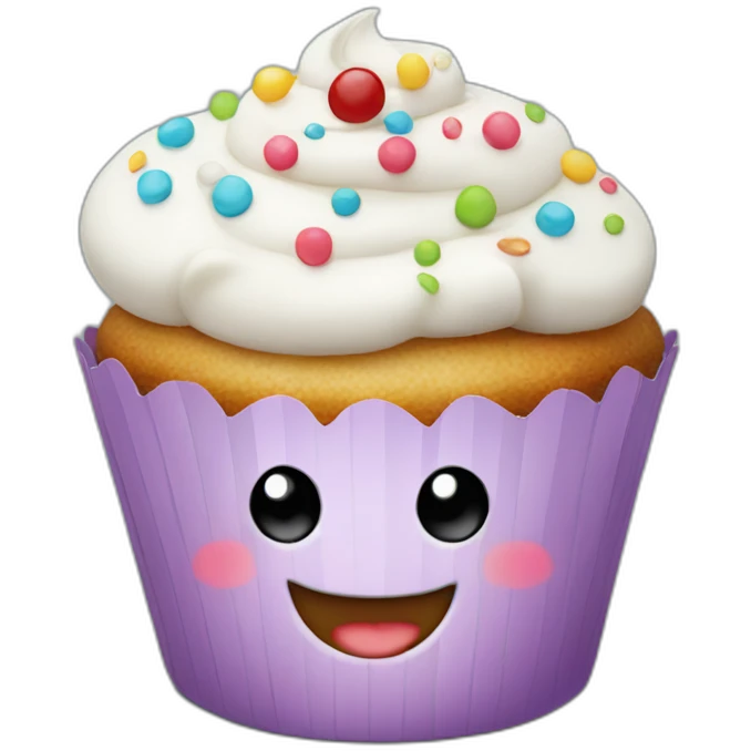 Happy cupcake emoji