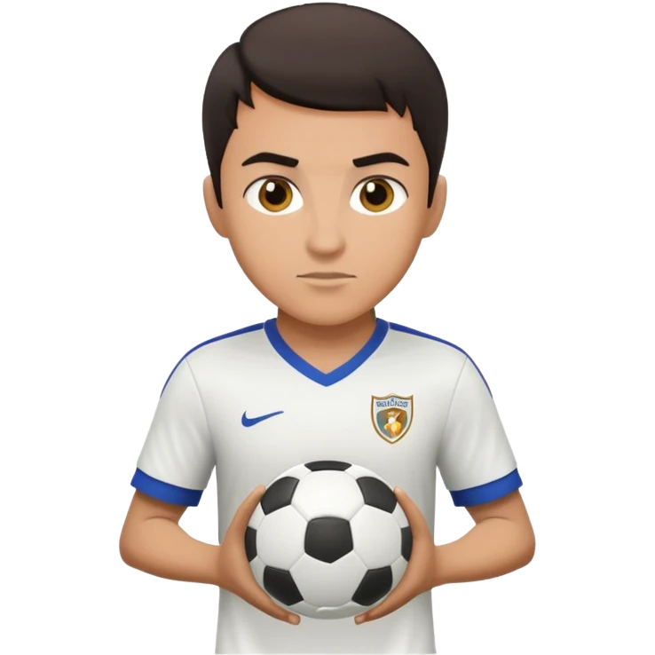 Soccer player with defense pose, short dark hair emoji