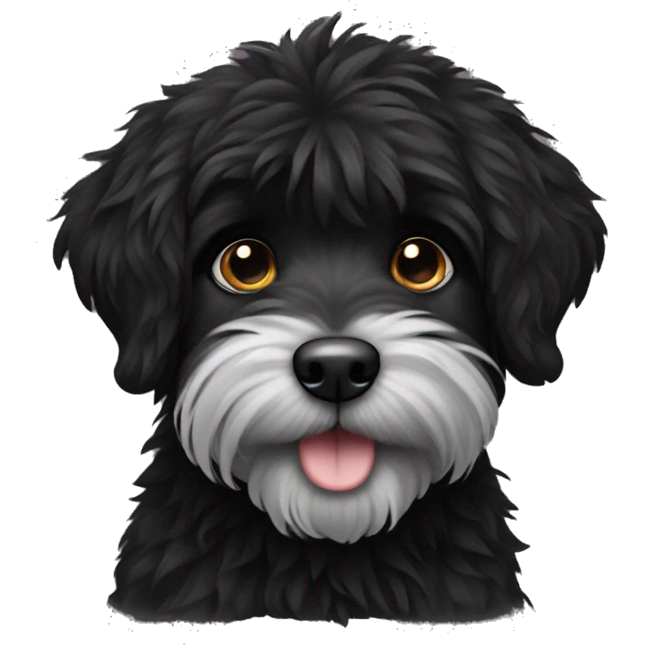 black shaggy dog puppy  emoji